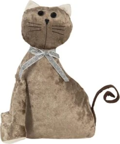 Clayre & Eef Deurstopper Kat 20x11x29 Cm Bruin Polyester Deurklem Deurwig
