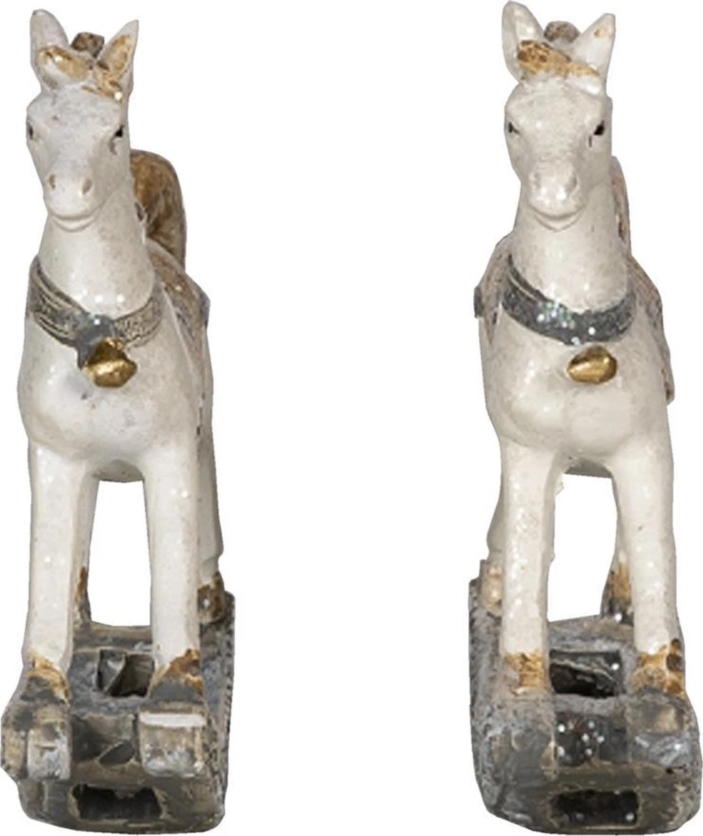 Clayre & Eef Beeld Set Van 2 Hobbelpaard 8 Cm Wit Kunststof Kerstdecoratie 12 Clayre & Eef Beeld Set Van 2 Hobbelpaard 8 Cm Wit Kunststof Kerstdecoratie - Afbeelding 10