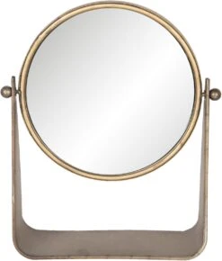 Clayre & Eef Staande Spiegel 62S161 30*10*36 Cm - Goudkleurig Metaal / Glas Tafel Spiegel 9 Clayre & Eef Staande Spiegel 62S161 30*10*36 Cm - Goudkleurig Metaal / Glas Tafel Spiegel -Clayre & Eef 1022x1200 2