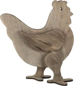 Clayre & Eef Beeld Kip 31x16x35 Cm Bruin Hout Woonaccessoires Beeld Decoratie Decoratieve Accessoires -Clayre & Eef 1025x1200 3