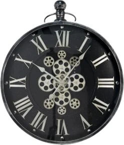 Clayre & Eef Wandklok 60x80 Cm Zwart Zilverkleurig MDF Ijzer Rond Muurklok Hangklok Keukenklok 9 Clayre & Eef Wandklok 60x80 Cm Zwart Zilverkleurig MDF Ijzer Rond Muurklok Hangklok Keukenklok -Clayre & Eef 1027x1200 3