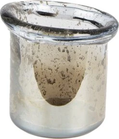 Clayre & Eef Theelichthouder Ø 10x9 Cm Groen Glas Waxinelichthouder Windlichthouder