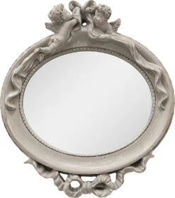 Clayre & Eef Spiegel Engel 28x33 Cm Grijs Beige Hout Glas Passpiegel Grote Spiegel Wand Spiegel -Clayre & Eef 1059x1200 4