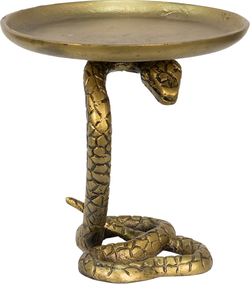 Clayre & Eef Decoratie Schaal Slang Ø 21x24 Cm Goudkleurig Aluminium Fruitschaal Decoratieve Accessoires Woonaccessoires 3 Clayre & Eef Decoratie Schaal Slang Ø 21x24 Cm Goudkleurig Aluminium Fruitschaal Decoratieve Accessoires Woonaccessoires