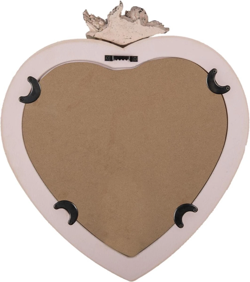 Clayre & Eef Spiegel 30x34 Cm Roze MDF Glas Hartvormig Engelen Grote Spiegel Wand Spiegel Muur Spiegel 6 Clayre & Eef Spiegel 30x34 Cm Roze MDF Glas Hartvormig Engelen Grote Spiegel Wand Spiegel Muur Spiegel - Afbeelding 4