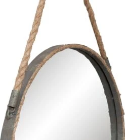 Clayre & Eef Wandspiegel Ø 47x3 Cm Grijs Ijzer Rond Grote Spiegel Muur Spiegel Wand Spiegel -Clayre & Eef 1077x1200