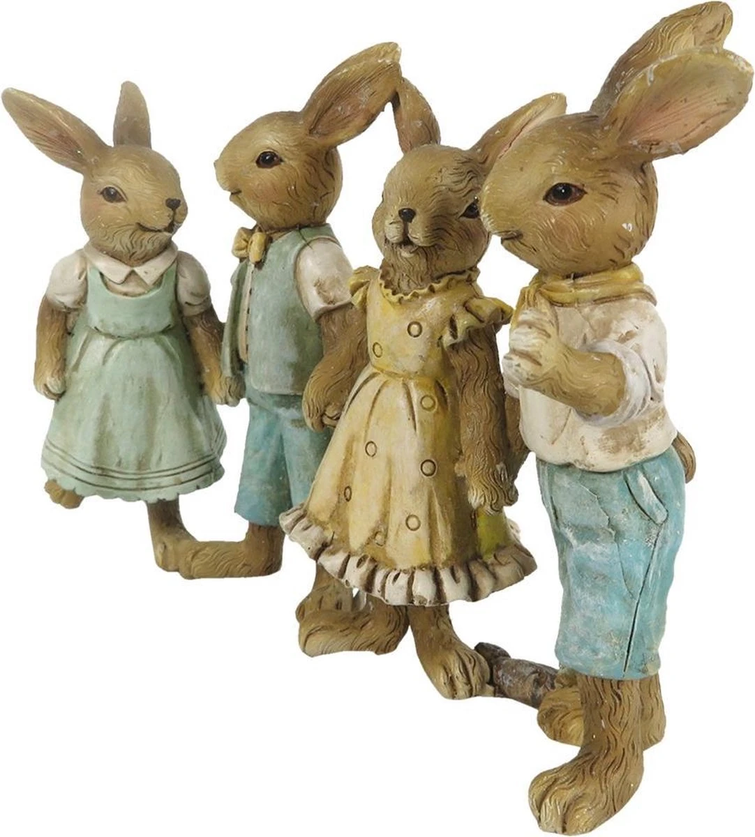 Clayre & Eef Beeld Konijn 11 Cm Groen Bruin Kunststof Woonaccessoires Pasen Paashaas 4 Clayre & Eef Beeld Konijn 11 Cm Groen Bruin Kunststof Woonaccessoires Pasen Paashaas - Afbeelding 2