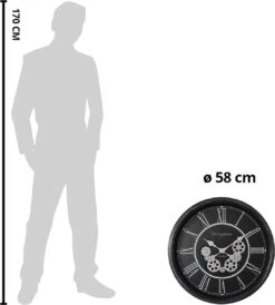 Clayre & Eef Wandklok Ø 58 Cm Zwart Zilverkleurig Kunststof Rond Muurklok Hangklok 9 Clayre & Eef Wandklok Ø 58 Cm Zwart Zilverkleurig Kunststof Rond Muurklok Hangklok -Clayre & Eef 1082x1200 4