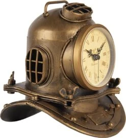 Clayre & Eef Tafelklok 16x18 Cm Koperkleurig Ijzer Glas Tafelklokken Binnen Staand Klokje Tafelklokje -Clayre & Eef 1098x1200