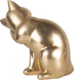 Clayre & Eef Beeld Kat 21x13x20 Cm Goudkleurig Kunststof Woonaccessoires Beeld Decoratie Decoratieve Accessoires -Clayre & Eef 1116x1200 5