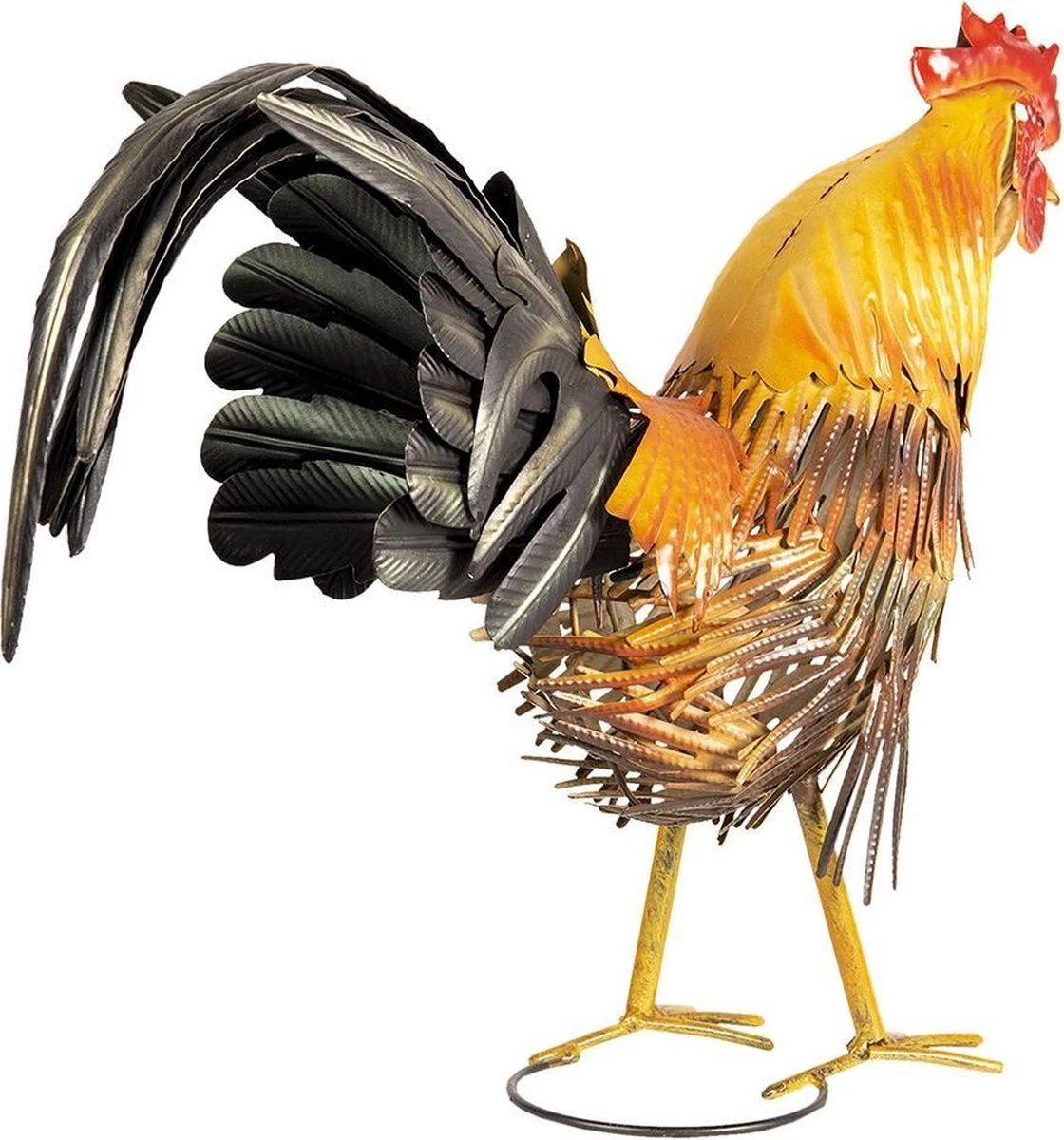 Clayre & Eef Decoratie Haan 42x15x39 Cm Bruin Zwart Ijzer Decoratief Figuur Decoratieve Accessoires Woonaccessoires 4 Clayre & Eef Decoratie Haan 42x15x39 Cm Bruin Zwart Ijzer Decoratief Figuur Decoratieve Accessoires Woonaccessoires - Afbeelding 2