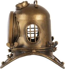 Clayre & Eef Tafelklok 16x18 Cm Koperkleurig Ijzer Glas Tafelklokken Binnen Staand Klokje Tafelklokje -Clayre & Eef 1127x1200