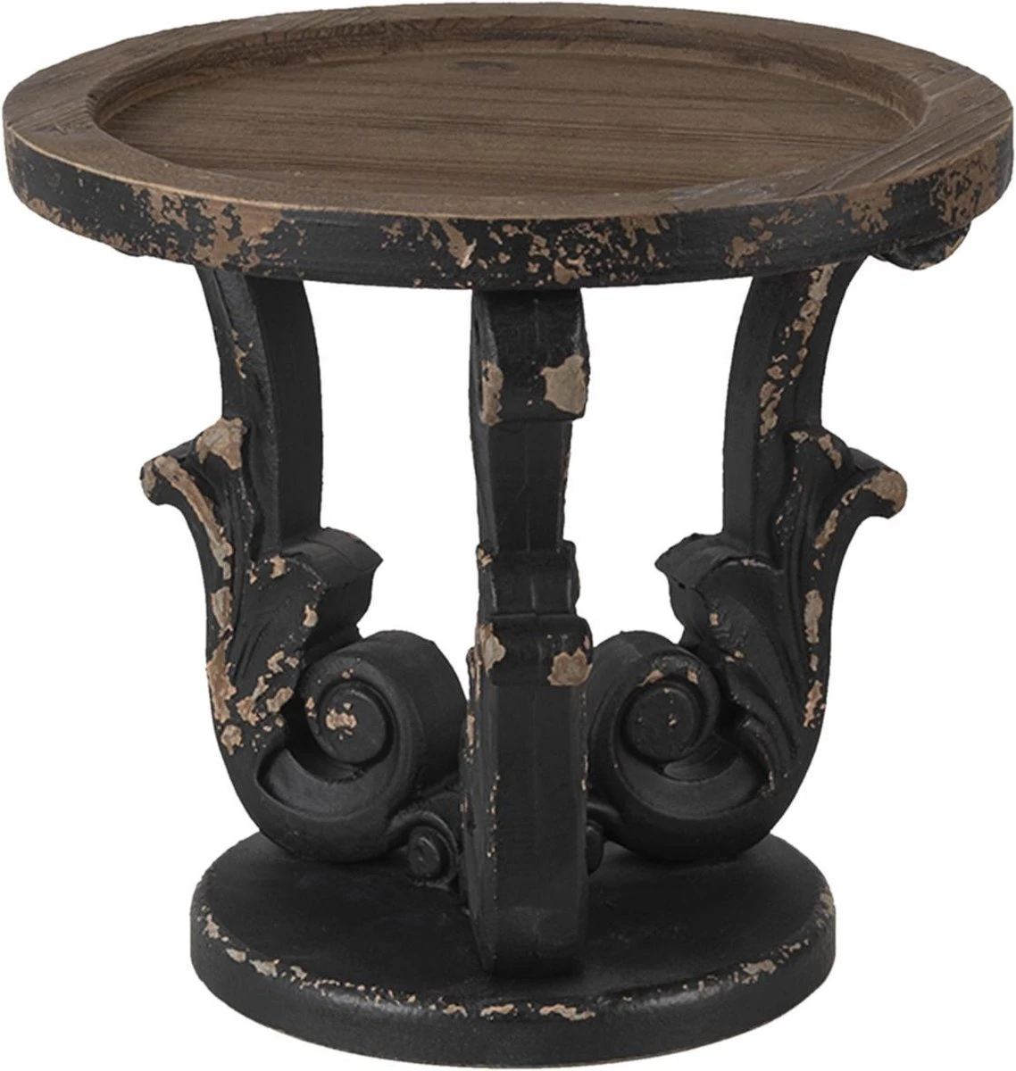 Clayre & Eef Etagère Ø 27x24 Cm Grijs Hout Rond Taartplateau Op Voet Serveerschaal 6 Clayre & Eef Etagère Ø 27x24 Cm Grijs Hout Rond Taartplateau Op Voet Serveerschaal - Afbeelding 4