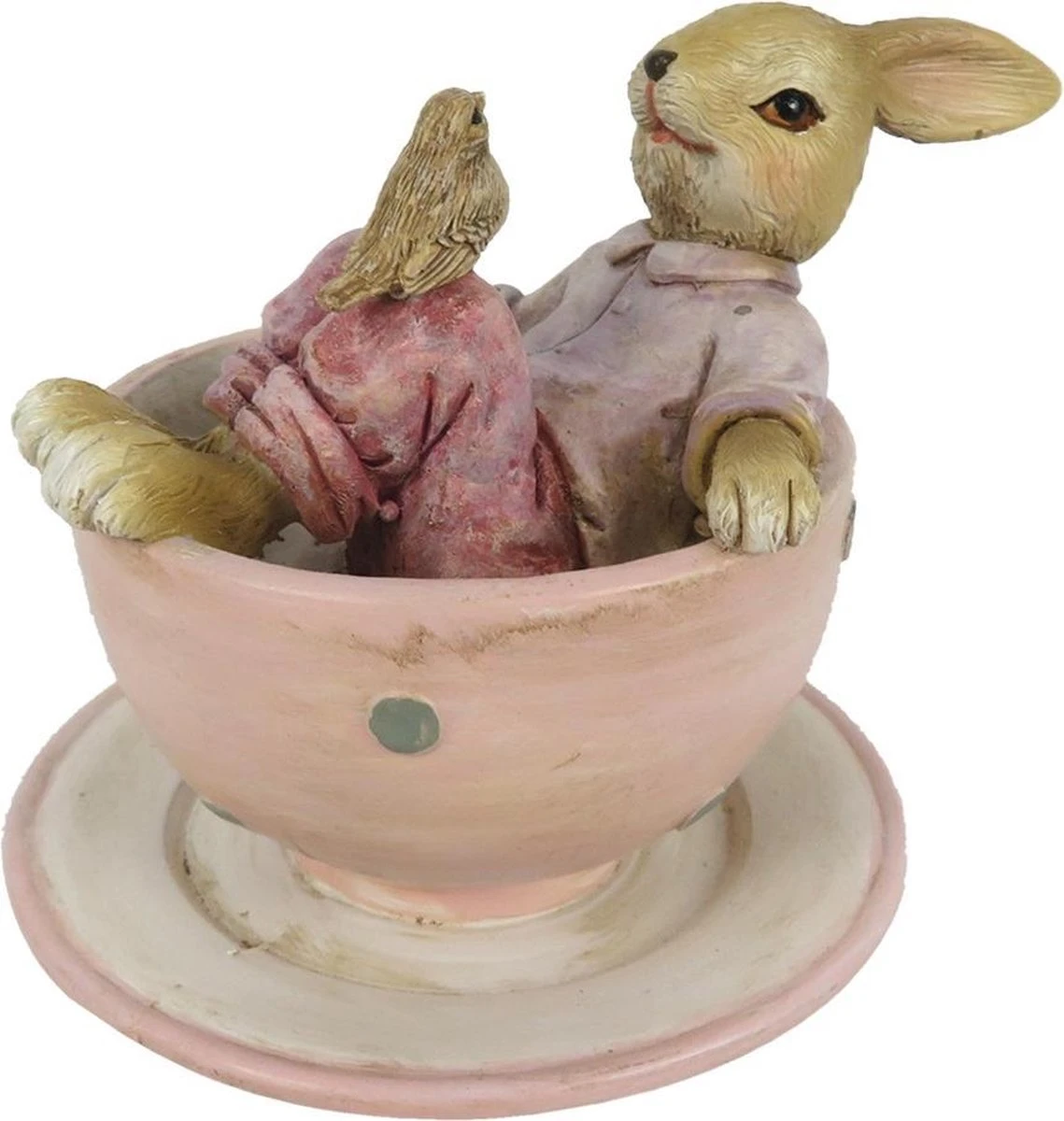 Clayre & Eef Beeld Konijn 10x8x8 Cm Bruin Roze Kunststof Woonaccessoires Pasen Paashaas 6 Clayre & Eef Beeld Konijn 10x8x8 Cm Bruin Roze Kunststof Woonaccessoires Pasen Paashaas - Afbeelding 4