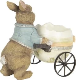 Clayre & Eef Beeld Konijn 16x9x14 Cm Bruin Beige Kunststof Woonaccessoires Beeld Decoratie Paashaas -Clayre & Eef 1143x1200 2