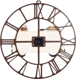 Clayre & Eef Wandklok 48x50 Cm Groen Metaal Rond Busje Muurklok Hangklok -Clayre & Eef 1158x1200 2