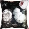 Clayre & Eef Kussenhoes 45x45 Cm Zwart Wit Polyester Vierkant Bloemen Sierkussenhoes Kussen Hoes -Clayre & Eef 1165x1200