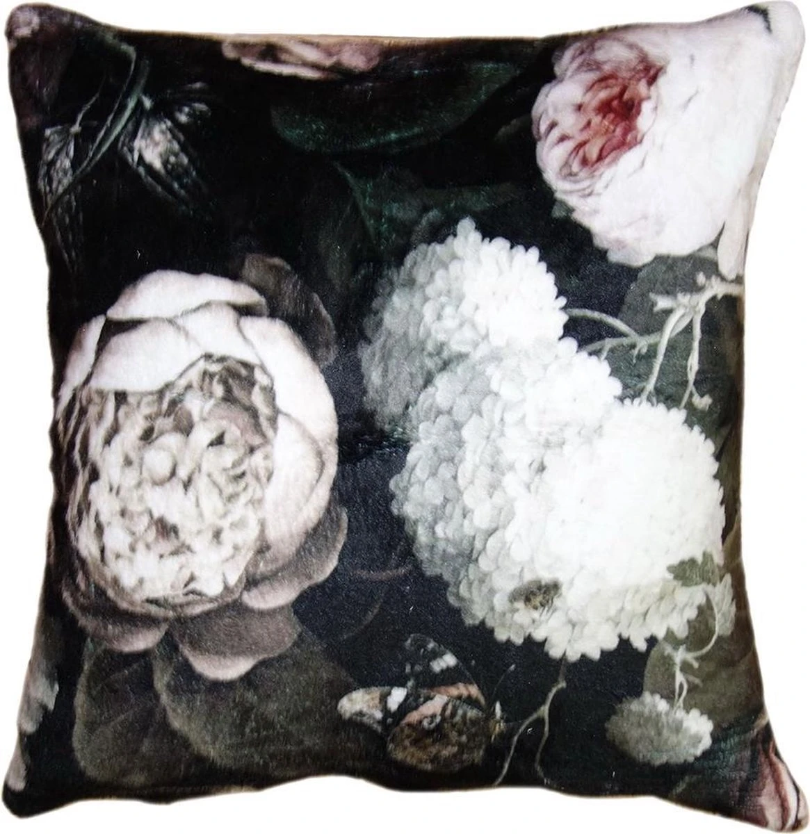 Clayre & Eef Kussenhoes 45x45 Cm Zwart Wit Polyester Vierkant Bloemen Sierkussenhoes Kussen Hoes 3 Clayre & Eef Kussenhoes 45x45 Cm Zwart Wit Polyester Vierkant Bloemen Sierkussenhoes Kussen Hoes