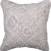 Clayre & Eef Kussenhoes 40x40 Cm Beige Wit Polyester Vierkant Bloemen Sierkussenhoes Kussen Hoes