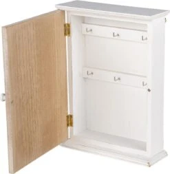 Clayre & Eef Sleutelkastje 20x7x27 Cm Bruin Beige Hout Rechthoek Bloemen Sleutelhouder Sleutelrekje Wandkast -Clayre & Eef 1170x1200 4