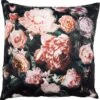 Clayre & Eef Kussenhoes 45x45 Cm Zwart Roze Polyester Bloemen Sierkussenhoes Kussen Hoes -Clayre & Eef 1172x1200 5