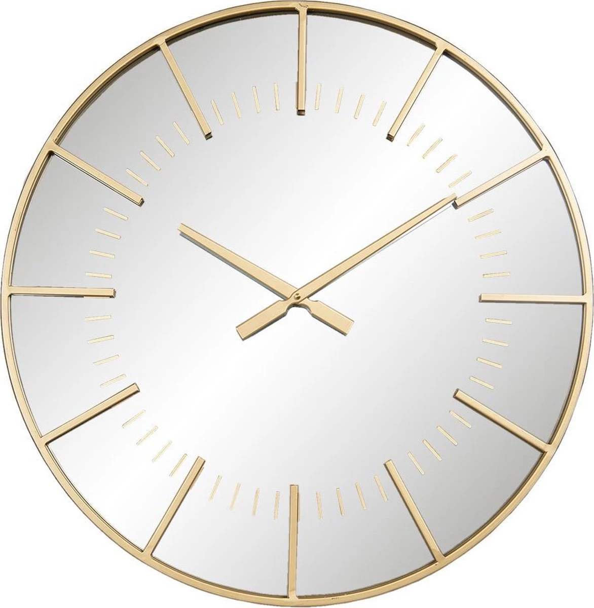 Clayre & Eef Wandklok Ø 60 Cm Goudkleurig Hout Metaal Rond Muurklok Hangklok Keukenklok 5 Clayre & Eef Wandklok Ø 60 Cm Goudkleurig Hout Metaal Rond Muurklok Hangklok Keukenklok - Afbeelding 3