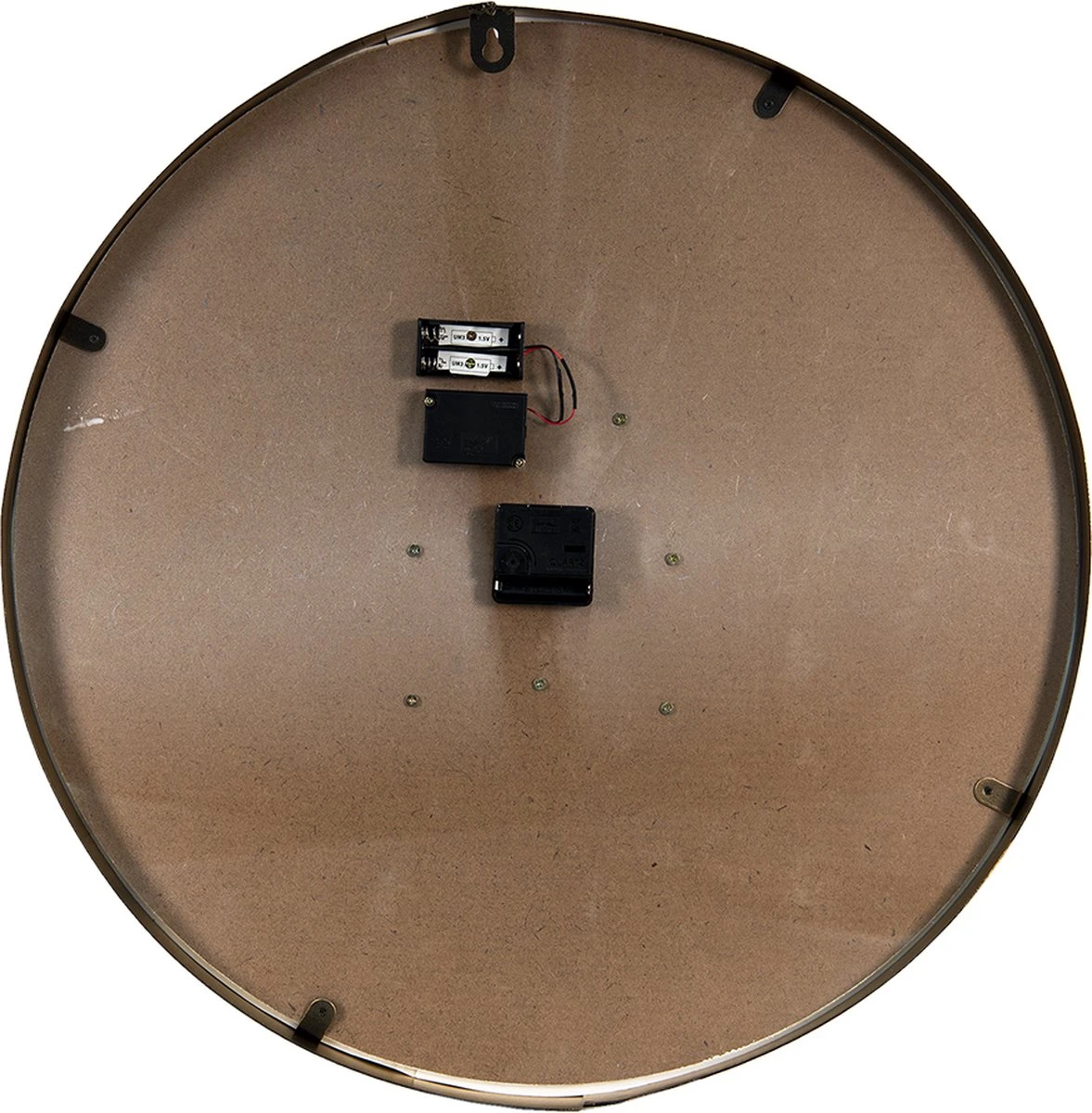 Clayre & Eef Wandklok Ø 60 Cm Goudkleurig MDF Ijzer Rond Muurklok Hangklok Keukenklok 4 Clayre & Eef Wandklok Ø 60 Cm Goudkleurig MDF Ijzer Rond Muurklok Hangklok Keukenklok - Afbeelding 2