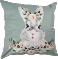 Clayre & Eef Kussenhoes 45x45 Cm Groen Wit Polyester Vierkant Konijn Sierkussenhoes Kussen 11 Clayre & Eef Kussenhoes 45x45 Cm Groen Wit Polyester Vierkant Konijn Sierkussenhoes Kussen -Clayre & Eef 1179x1200