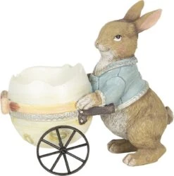 Clayre & Eef Beeld Konijn 16x9x14 Cm Bruin Beige Kunststof Woonaccessoires Beeld Decoratie Paashaas -Clayre & Eef 1182x1200 4