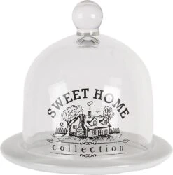 Clayre & Eef Stolp Ø 12x12 Cm Glas Sweet Home Glazen Stolp