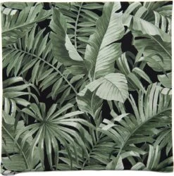 Clayre & Eef Kussenhoes 45x45 Cm Groen Zwart Polyester Vierkant Tropische Bladeren Sierkussenhoes Kussen -Clayre & Eef 1186x1200 2