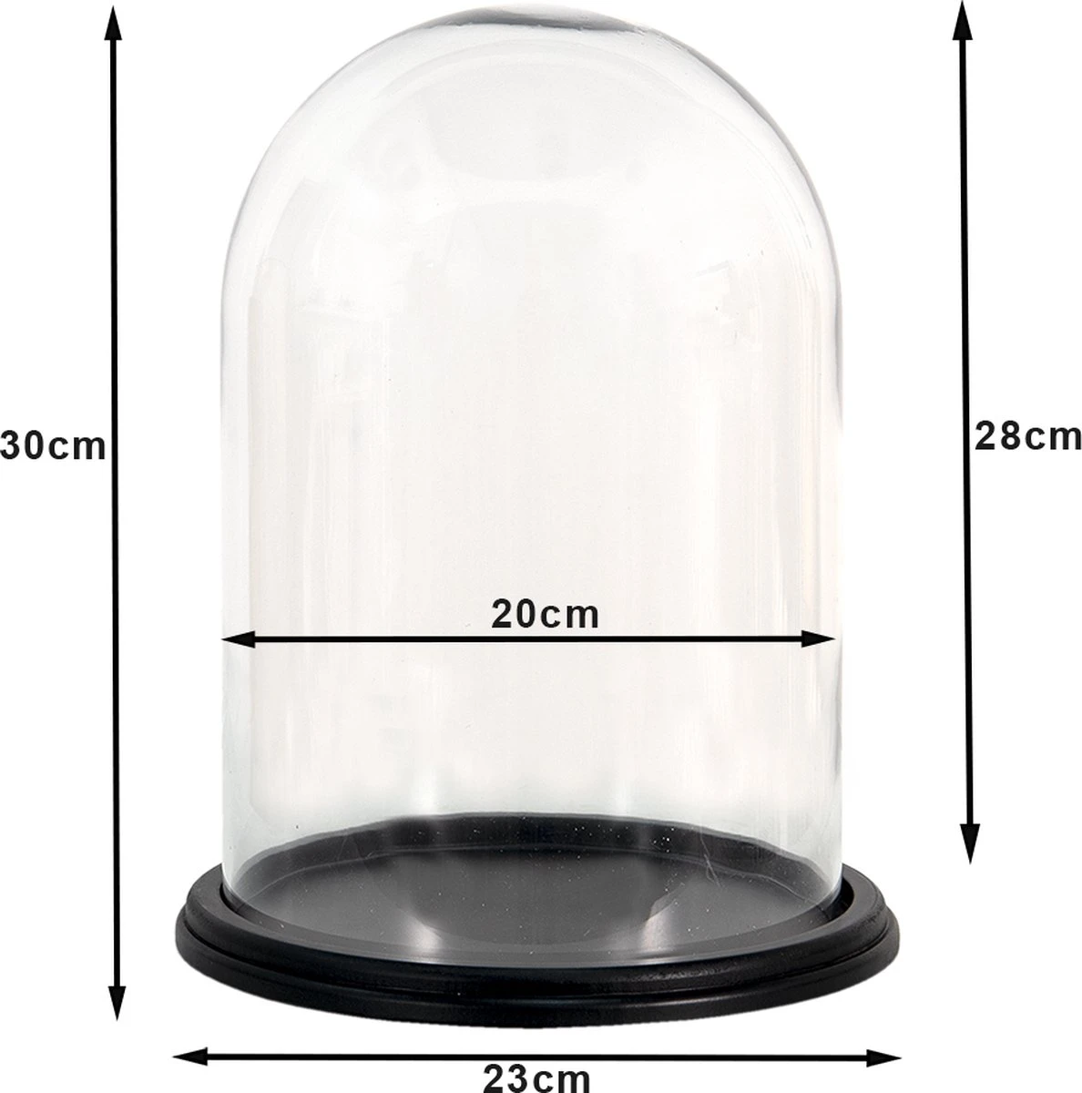 Clayre & Eef Stolp Ø 23x30 Cm Hout Glas Rond Glazen Stolp 4 Clayre & Eef Stolp Ø 23x30 Cm Hout Glas Rond Glazen Stolp - Afbeelding 2