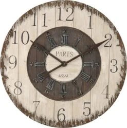 Clayre & Eef Wandklok Ø 80cm Wit Hout Kunststof Rond Muurklok Hangklok Keukenklok 11 Clayre & Eef Wandklok Ø 80cm Wit Hout Kunststof Rond Muurklok Hangklok Keukenklok -Clayre & Eef 1189x1200 10