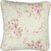Clayre & Eef Kussenhoes 40x40 Cm Groen Roze Polyester Katoen Vierkant Bloemen Sierkussenhoes Kussen Hoes -Clayre & Eef 1192x1200