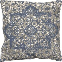 Clayre & Eef Kussenhoes 50x50 Cm Blauw Beige Katoen Vierkant Sierkussenhoes Kussen Hoes -Clayre & Eef 1193x1200 4