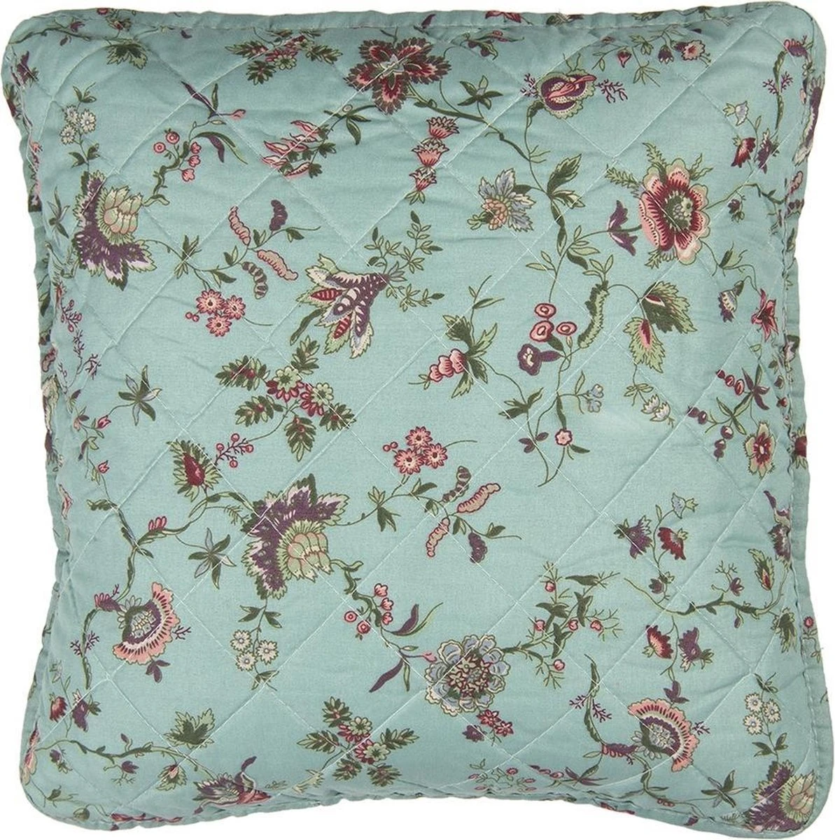 Clayre & Eef Kussenhoes 40x40 Cm Turquoise Polyester Vierkant Bloemen Sierkussenhoes Kussen Hoes 3 Clayre & Eef Kussenhoes 40x40 Cm Turquoise Polyester Vierkant Bloemen Sierkussenhoes Kussen Hoes