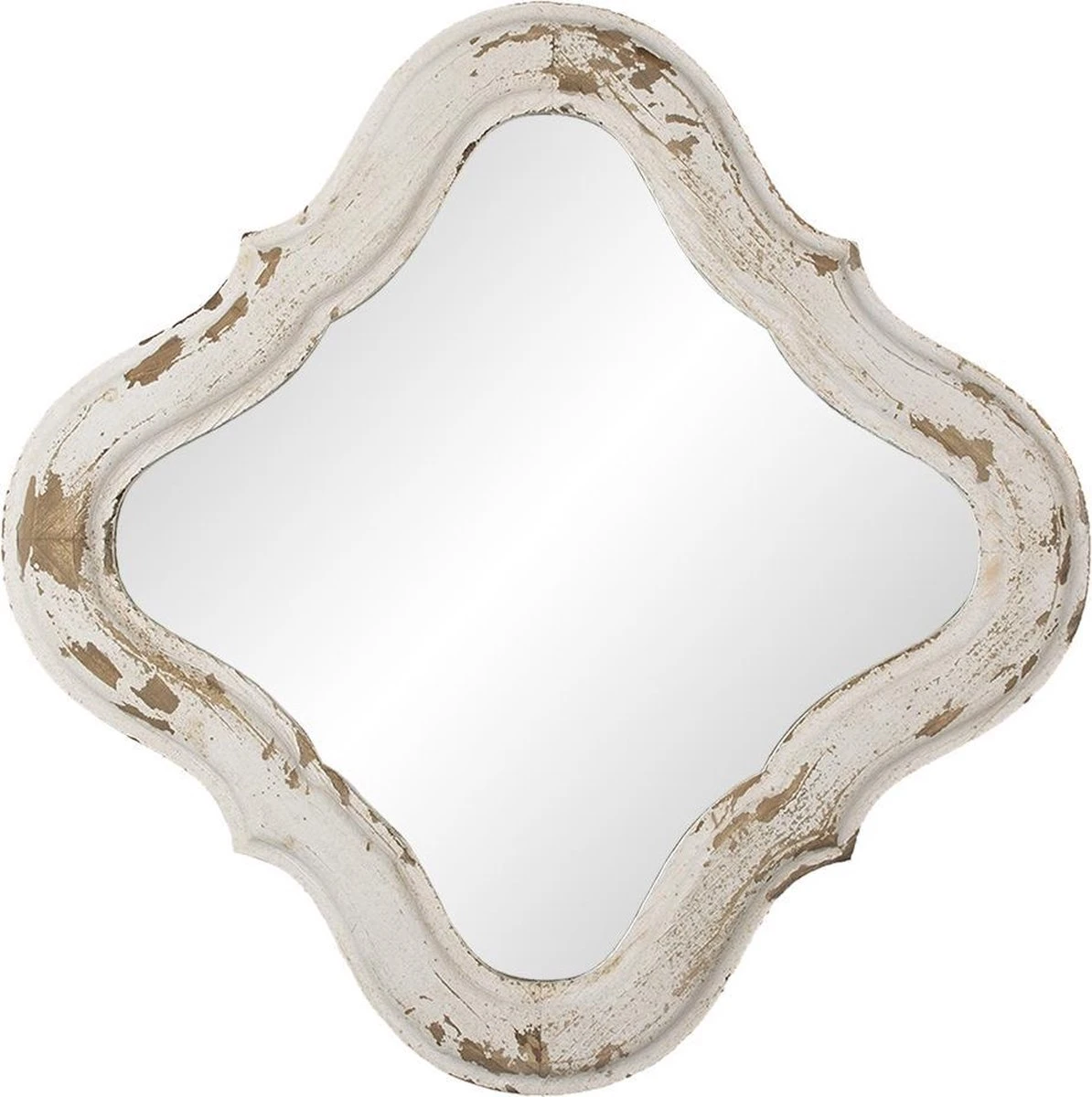 Clayre & Eef Spiegel 59x59 Cm Wit Hout Ovaal Grote Spiegel Wand Spiegel Muur Spiegel 3 Clayre & Eef Spiegel 59x59 Cm Wit Hout Ovaal Grote Spiegel Wand Spiegel Muur Spiegel