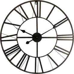 Clayre & Eef Wandklok Ø 60 Cm Zwart Metaal Rond Muurklok Hangklok Keukenklok -Clayre & Eef 1195x1200 7