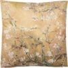 Clayre & Eef Sierkussen 45x45 Cm Geel Groen Synthetisch Vierkant Bloesemtakken Kussenhoes Met Kussenvulling -Clayre & Eef 1197x1200 10