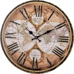 Clayre & Eef Wandklok Ø 34 Cm Bruin MDF Rond Wereldkaart Muurklok Hangklok Keukenklok 13 Clayre & Eef Wandklok Ø 34 Cm Bruin MDF Rond Wereldkaart Muurklok Hangklok Keukenklok -Clayre & Eef 1197x1200 22