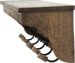 Clayre & Eef Wandkapstok 5 Haken 70x17x17 Cm Bruin Hout Ijzer Kapstok Met Plank 8 Clayre & Eef Wandkapstok 5 Haken 70x17x17 Cm Bruin Hout Ijzer Kapstok Met Plank -Clayre & Eef 1200x1006