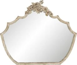 Clayre & Eef Spiegel 70x58 Cm Beige Ijzer Rechthoek Grote Spiegel Wand Spiegel Muur Spiegel