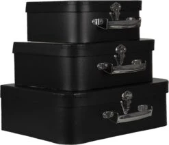 Clayre & Eef Decoratie Koffer Set Van 3 30x22x10 Cm Zwart Karton Opbergkoffer Koffer 8 Clayre & Eef Decoratie Koffer Set Van 3 30x22x10 Cm Zwart Karton Opbergkoffer Koffer -Clayre & Eef 1200x1030