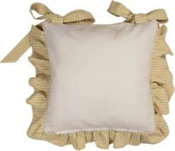 Clayre & Eef Kussenhoes Stoelkussen 40x40 Cm Beige Geel Katoen Vierkant Citroen Sierkussen Kussensloop Kussenbeschermer -Clayre & Eef 1200x1033