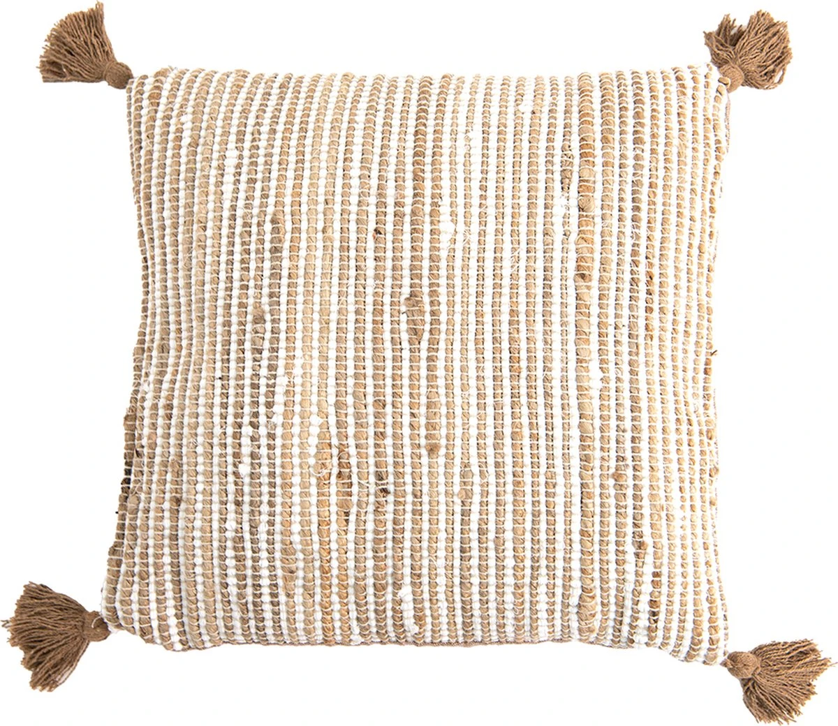 Clayre & Eef Sierkussen 45x45 Cm Beige Bruin Katoen Vierkant Kussenhoes Met Kussenvulling 3 Clayre & Eef Sierkussen 45x45 Cm Beige Bruin Katoen Vierkant Kussenhoes Met Kussenvulling