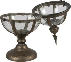 Clayre & Eef Lantaarn Ø 21x44 Cm Goudkleurig Ijzer Rond Kaarsenhouder Sfeerverlichting Opberg -Clayre & Eef 1200x1053