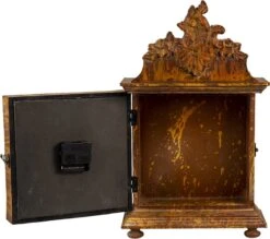 Clayre & Eef Tafelklok 27x12x44 Cm Bruin Hout Glas Rechthoek Tafelklokken Binnen Staand Klokje Tafelklokje -Clayre & Eef 1200x1062 1