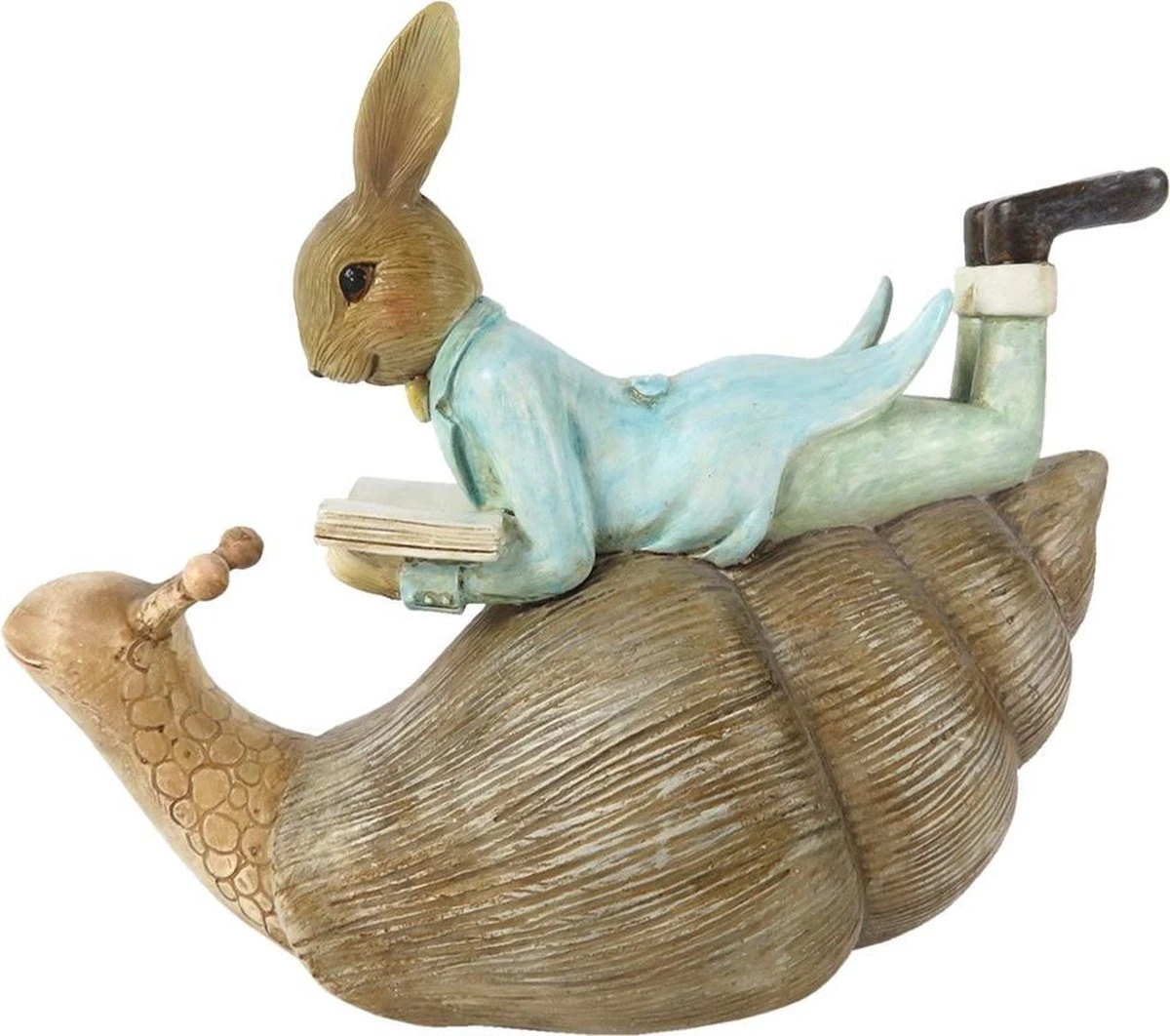 Clayre & Eef Beeld Konijn 16x8x14 Cm Bruin Blauw Kunststof Woonaccessoires Pasen Paashaas 5 Clayre & Eef Beeld Konijn 16x8x14 Cm Bruin Blauw Kunststof Woonaccessoires Pasen Paashaas - Afbeelding 3