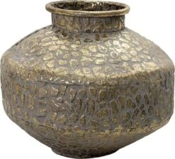 Clayre & Eef Vaas Ø 27x21 Cm Goudkleurig Metaal Rond Decoratie Vaas Decoratie Pot