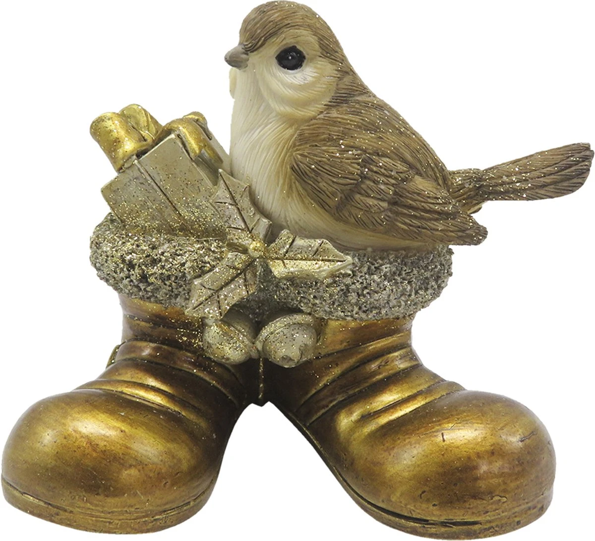Clayre & Eef Beeld Vogel 9 Cm Goudkleurig Kunststof Woonaccessoires Beeld Decoratie Decoratieve Accessoires 3 Clayre & Eef Beeld Vogel 9 Cm Goudkleurig Kunststof Woonaccessoires Beeld Decoratie Decoratieve Accessoires